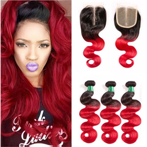 virgin brazilian human hair black and red 2tone ombre weaves with closure body wave #1b/red ombre 4x4 front lace closure with 3bundles, Black;brown
virgin brazilian human hair black and red 2tone ombre weaves with closure body wave #1b/red ombre 4x4 front lace closure with 3bundles, Black;brown