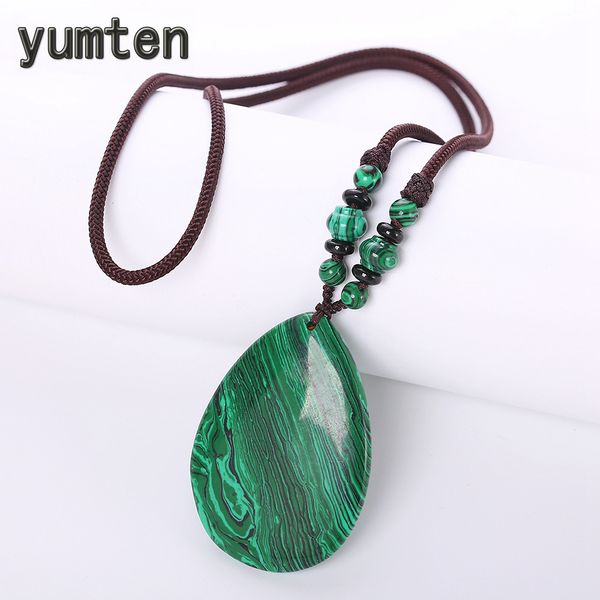 yumten malachite necklaces green pendant stone chain vintage women jewelry geometric natural beadwork rope chain talisman teapot, Silver
yumten malachite necklaces green pendant stone chain vintage women jewelry geometric natural beadwork rope chain talisman teapot, Silver