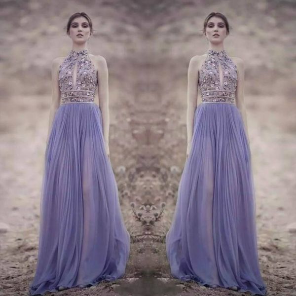 rami kadi 2018 lavender prom dresses halter keyhole neck embroidery beaded evening dresses illusion gowns custom made, Black
rami kadi 2018 lavender prom dresses halter keyhole neck embroidery beaded evening dresses illusion gowns custom made, Black