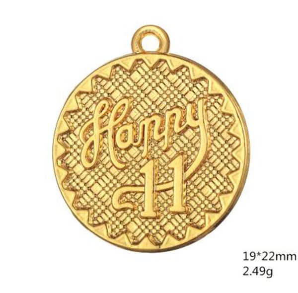 gold color happy 11 engraved round disc charms fit bracelet for birthday anniversary special day gift other customized jewelry, Bronze;silver
gold color happy 11 engraved round disc charms fit bracelet for birthday anniversary special day gift other customized jewelry, Bronze;silver
