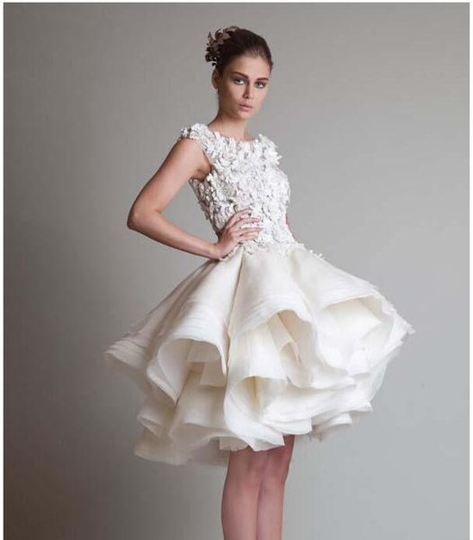 2018 new bateau sleeveless a-line mini beach wedding bridal dresses krikor jabotian organza ruffles short wedding dress, White
2018 new bateau sleeveless a-line mini beach wedding bridal dresses krikor jabotian organza ruffles short wedding dress, White