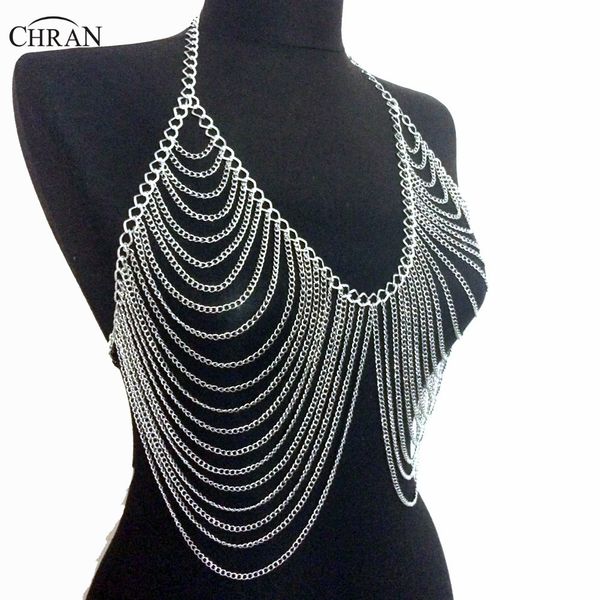 chran women harness necklace chain rave bralette belly waist bikini wear beach bra coachella edm festival jewelry crbj902, Silver
chran women harness necklace chain rave bralette belly waist bikini wear beach bra coachella edm festival jewelry crbj902, Silver