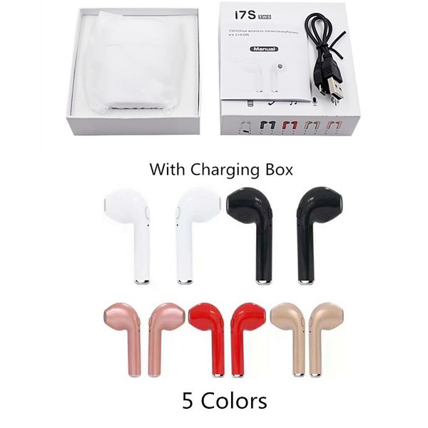 Bluetooth Wireless Earphone i7S TWS Twins Wireless Earbuds With Charger Box V4.2 Stereo Headphone For iPhone X IOS Android 1 PC
Bluetooth Wireless Earphone i7S TWS Twins Wireless Earbuds With Charger Box V4.2 Stereo Headphone For iPhone X IOS Android 1 PC
