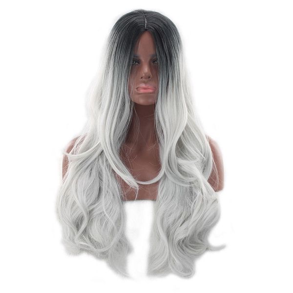 fashion women black gradient grey long curly wavy cosplay full hair wigs, Black;brown
fashion women black gradient grey long curly wavy cosplay full hair wigs, Black;brown