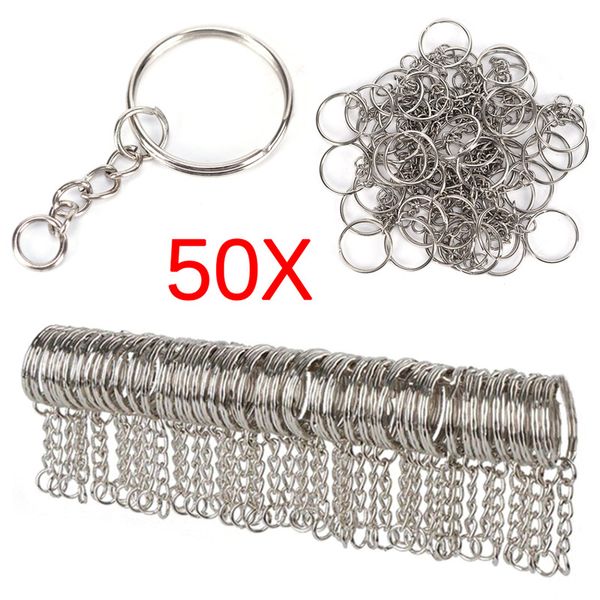 30/50pcs 25mm polished silver color keyring keychain split ring with short chain key rings women men diy key chains accessories
30/50pcs 25mm polished silver color keyring keychain split ring with short chain key rings women men diy key chains accessories