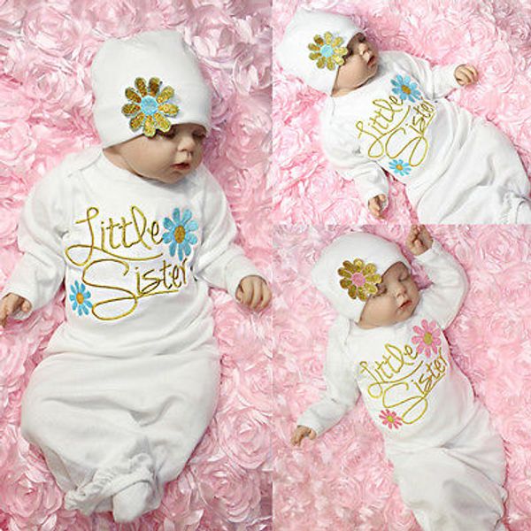 2pcs newborn toddler infant baby girl coming home outfit little sister floral baby+ gown hat outfits sleepwearset, White
2pcs newborn toddler infant baby girl coming home outfit little sister floral baby+ gown hat outfits sleepwearset, White