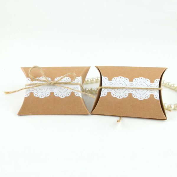 rustic lace kraft paper pillow candy box for wedding baby shower birthday party gift box with twine
rustic lace kraft paper pillow candy box for wedding baby shower birthday party gift box with twine