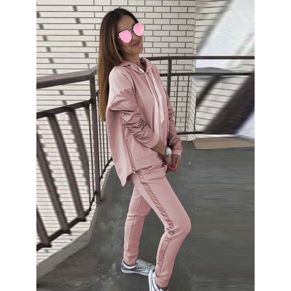 casual tracksuit woman sets drawstring hooded hoodies striped sweatpants two piece set autumn streetwear fashion pink sweatsuit, White
casual tracksuit woman sets drawstring hooded hoodies striped sweatpants two piece set autumn streetwear fashion pink sweatsuit, White
