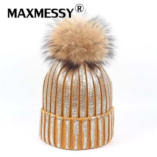 maxmessy thick bronzing silver caps raccoon fur pompom hat for women winter knit warm hats female skullies beanies mh144, Blue;gray
maxmessy thick bronzing silver caps raccoon fur pompom hat for women winter knit warm hats female skullies beanies mh144, Blue;gray