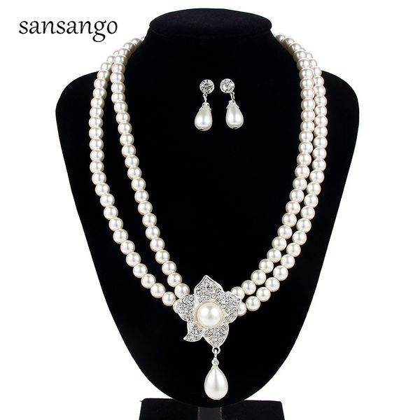2018 trendy party dazzle noble multilayer simulated pearl necklace&earring elegant luxurious for women wedding party jewelry set, Silver
2018 trendy party dazzle noble multilayer simulated pearl necklace&earring elegant luxurious for women wedding party jewelry set, Silver