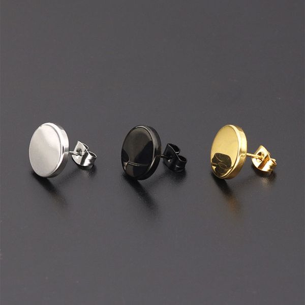 everfast 10piars/lot sell hiphop solid round stainless steel earrings black gold geometric ear studs jewelry for women men, Golden;silver
everfast 10piars/lot sell hiphop solid round stainless steel earrings black gold geometric ear studs jewelry for women men, Golden;silver