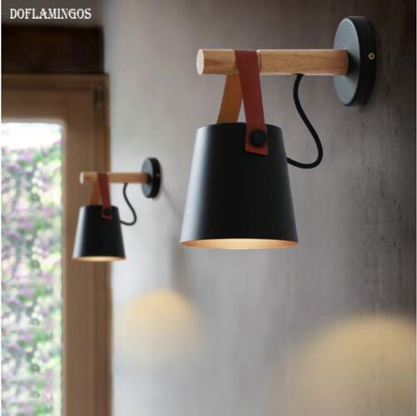 led wall lamps abajur for living room wall sconces light e27 nordic wooden belt wall light white/black
led wall lamps abajur for living room wall sconces light e27 nordic wooden belt wall light white/black