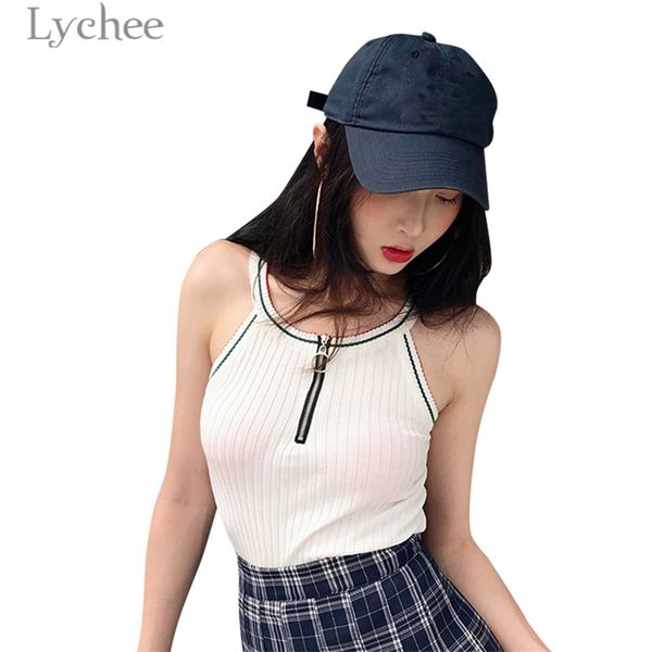lychee harajuku zipper cut out knitted women camis tank metal ring zip sleeveless strap camis high street female top, White
lychee harajuku zipper cut out knitted women camis tank metal ring zip sleeveless strap camis high street female top, White