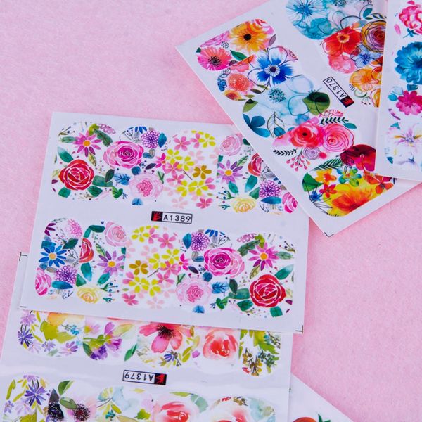 48 sheets nail art sticker colorful flower designs water transfer mixed 3d nail stickers decal manicure decoration, Black
48 sheets nail art sticker colorful flower designs water transfer mixed 3d nail stickers decal manicure decoration, Black