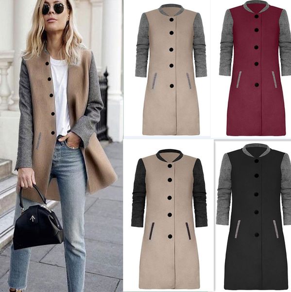 women wool blend raglan sleeves coats khaki buttons long length jackets winter designer clothing ing, Black
women wool blend raglan sleeves coats khaki buttons long length jackets winter designer clothing ing, Black