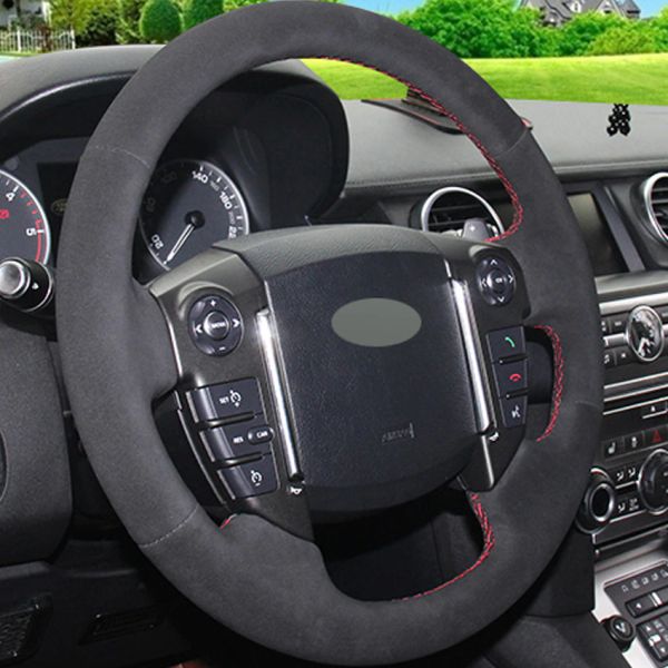 diy hand-stitched black suede car steering wheel cover for land rover discovery 4 2010-2016
diy hand-stitched black suede car steering wheel cover for land rover discovery 4 2010-2016