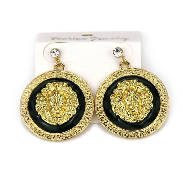 new fashion women gold lion head hip hop crystal earring round stud for girl gift, Golden;silver
new fashion women gold lion head hip hop crystal earring round stud for girl gift, Golden;silver