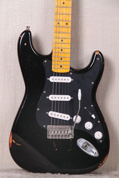 handwork david gilmour signature heavy relic black st electric guitar vintage chrome hardware, tremolo tailpiece & whammy bar
handwork david gilmour signature heavy relic black st electric guitar vintage chrome hardware, tremolo tailpiece & whammy bar