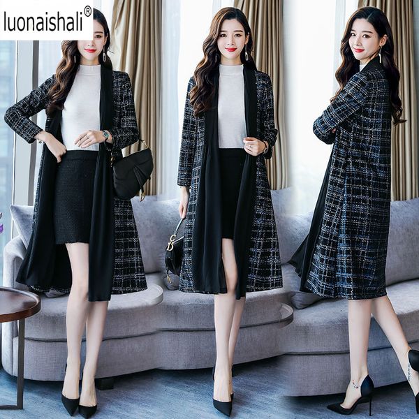 plaid woolen coat women's long section 2018 new autumn and winter korean version cardigan patch straight coat fashion designs, Black
plaid woolen coat women's long section 2018 new autumn and winter korean version cardigan patch straight coat fashion designs, Black