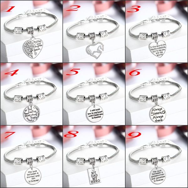 mix styles family mom daughter love pendant brand charm bracelets & bangles for mother's day jewelry gifts, Golden;silver
mix styles family mom daughter love pendant brand charm bracelets & bangles for mother's day jewelry gifts, Golden;silver