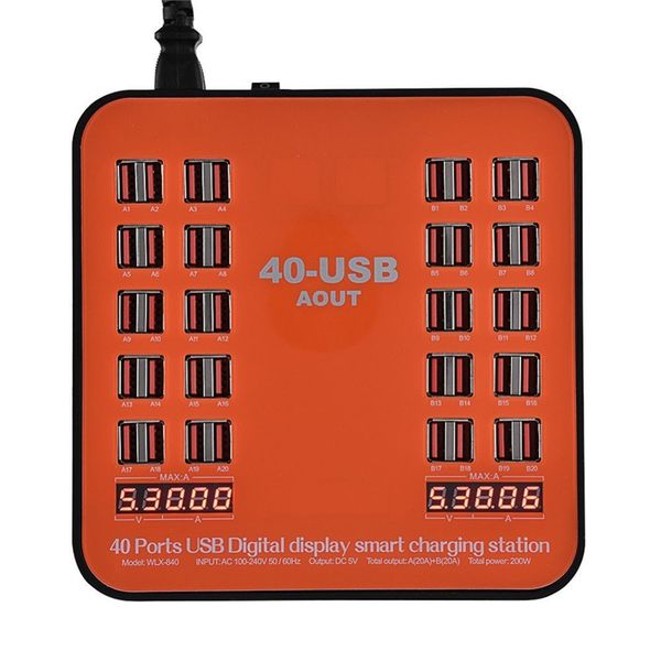 40-портовая зарядная станция 180W 5V USB зарядное устройство со светодиодным дисплеем
40-портовая зарядная станция 180W 5V USB зарядное устройство со светодиодным дисплеем