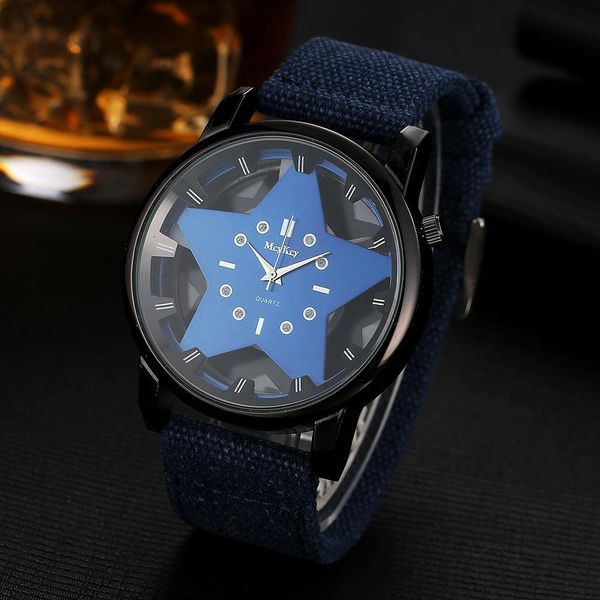 2018 new usa watches fashion five-pointed star hollow watch nylon canvas braided strap big blue dial neutral dress analog wristwatch, Slivery;brown
2018 new usa watches fashion five-pointed star hollow watch nylon canvas braided strap big blue dial neutral dress analog wristwatch, Slivery;brown