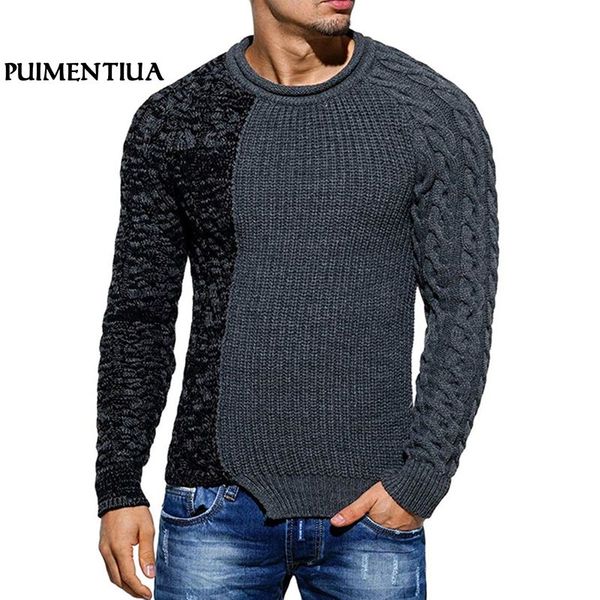 men's sweater winter stitching round neck sweater hip hop large size pullover casual masculino puimentiua ts, White;black
men's sweater winter stitching round neck sweater hip hop large size pullover casual masculino puimentiua ts, White;black