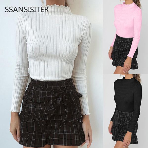 lady knitted basic long sleeve t shirt women spring autumn ruffles high neck slim winter female solid casual tee shirt, White
lady knitted basic long sleeve t shirt women spring autumn ruffles high neck slim winter female solid casual tee shirt, White