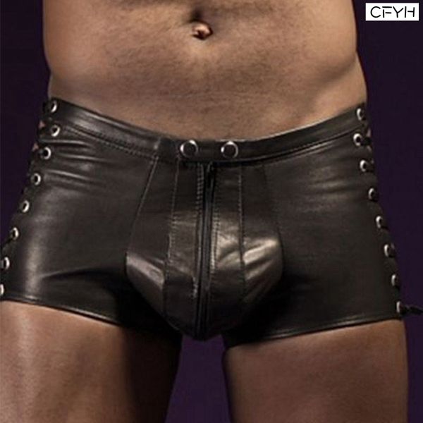 new men lingerie patent leather boxer shorts underwear underpants with o-ring leopard male boxer underwear men 3xl, Black;white
new men lingerie patent leather boxer shorts underwear underpants with o-ring leopard male boxer underwear men 3xl, Black;white