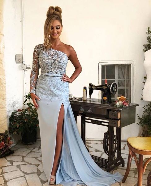 Cheap Lace Beaded Evening Dresses One Shoulder Sheath Satin Prom Dresses Vintage Sexy Bridesmaid Formal Party Gowns
Cheap Lace Beaded Evening Dresses One Shoulder Sheath Satin Prom Dresses Vintage Sexy Bridesmaid Formal Party Gowns