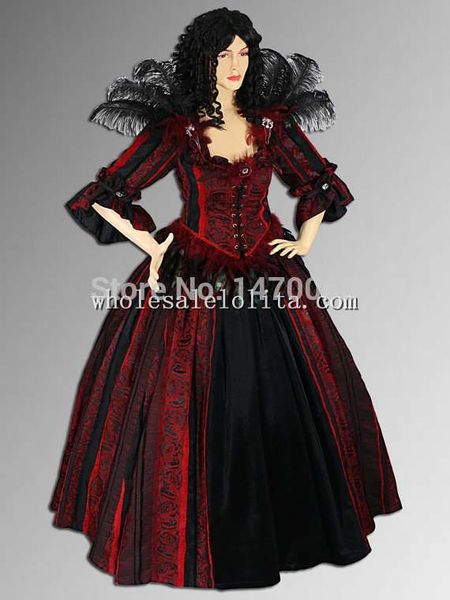 wine red renaissance victorian dress gown - bodice handmade with brocade costume, Black;red
wine red renaissance victorian dress gown - bodice handmade with brocade costume, Black;red