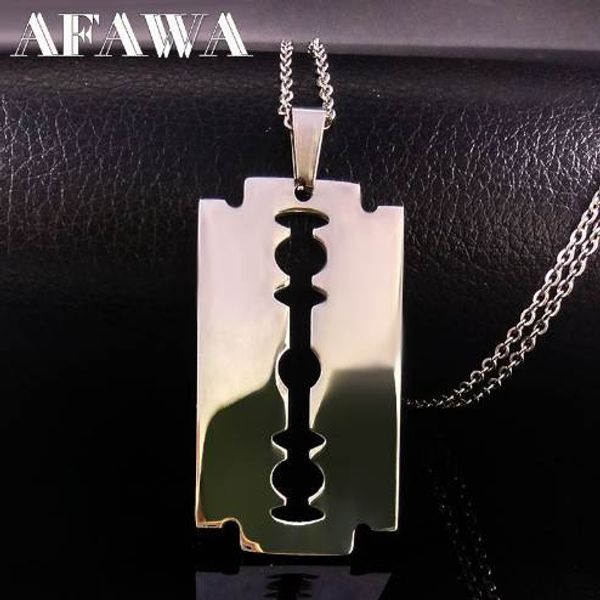 cool stainless steel razor blades pendant necklaces men jewelry steel male shaver shape necklaces & pendants chain n3210, Silver
cool stainless steel razor blades pendant necklaces men jewelry steel male shaver shape necklaces & pendants chain n3210, Silver
