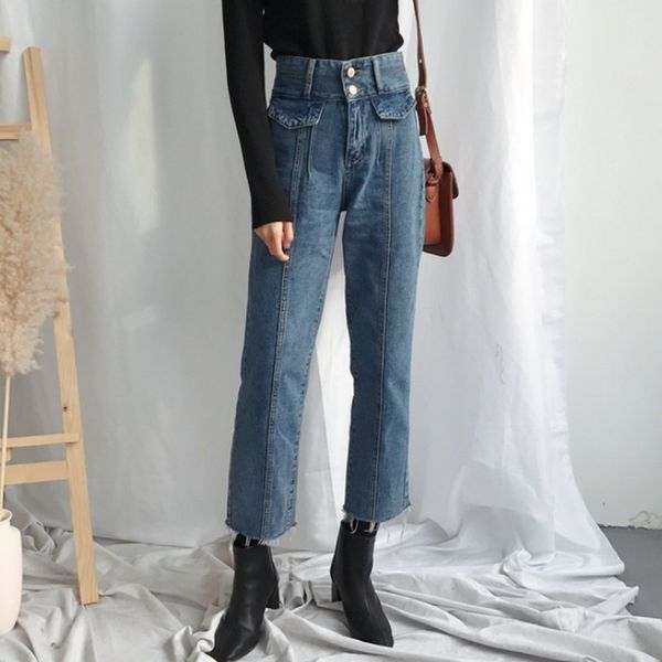 high waist jeans women retro slim denim trousers korean vintage style tassel jeans femme wash denim trousers new arrival, Blue
high waist jeans women retro slim denim trousers korean vintage style tassel jeans femme wash denim trousers new arrival, Blue