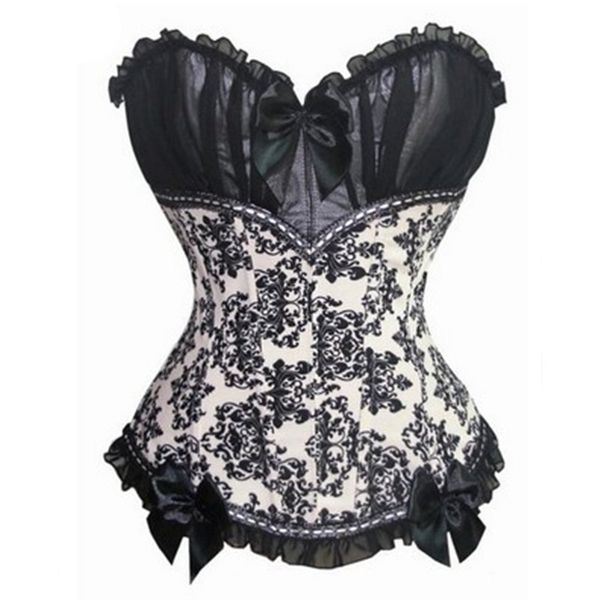women's satin floral corset waist cincher bowknot lace up overbust corset slimming body shaper s-2xl plus size espartilho, Black;white
women's satin floral corset waist cincher bowknot lace up overbust corset slimming body shaper s-2xl plus size espartilho, Black;white