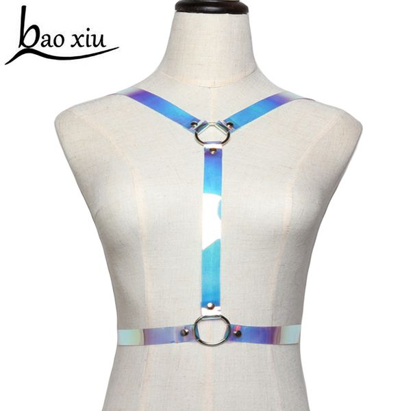 body leather harness transparent color slimming waist belts women metal circle rainbow pvc punk body bondage cage straps, Black;brown
body leather harness transparent color slimming waist belts women metal circle rainbow pvc punk body bondage cage straps, Black;brown