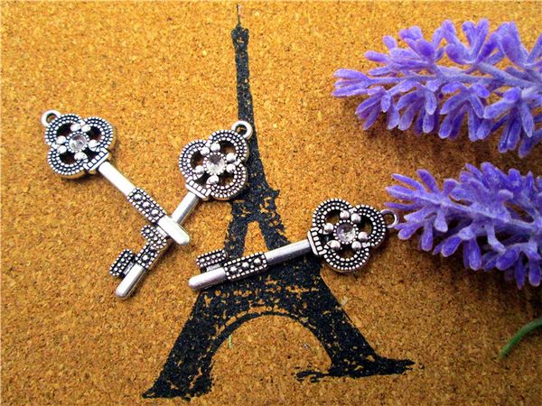 30pcs--key charms, antique tibetan silver skeleton keys pendants/charms, diy supplies 15x43mm, Bronze;silver
30pcs--key charms, antique tibetan silver skeleton keys pendants/charms, diy supplies 15x43mm, Bronze;silver