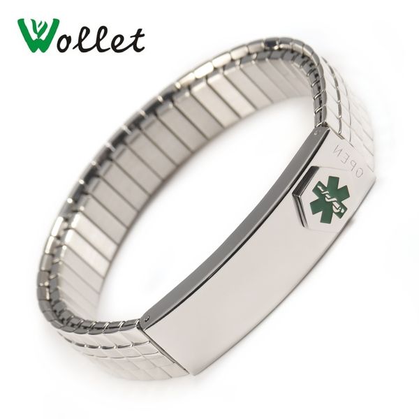 wollet jewelry medical alert id bracelet bangle for men silver color elastic stainless steel personalised gift for grandparents, Golden;silver
wollet jewelry medical alert id bracelet bangle for men silver color elastic stainless steel personalised gift for grandparents, Golden;silver