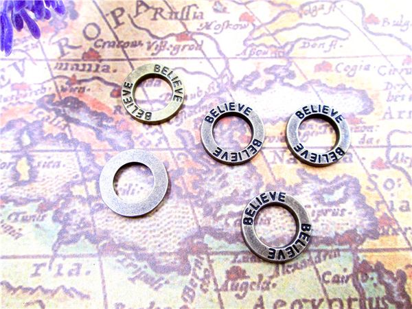 60pcs-- antique bronze mini letter "believe" round rings circle charm pendant 14mm, Bronze;silver
60pcs-- antique bronze mini letter "believe" round rings circle charm pendant 14mm, Bronze;silver