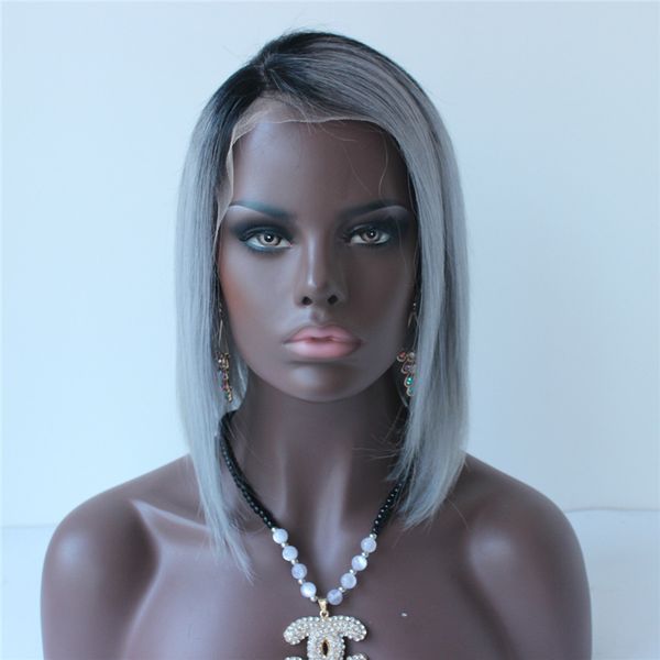 full lace human hair wigs bob wigs ombre two tone t1b grey straight brazilian virgin hair 150 density bleached knots lace front wigs, Black;brown
full lace human hair wigs bob wigs ombre two tone t1b grey straight brazilian virgin hair 150 density bleached knots lace front wigs, Black;brown