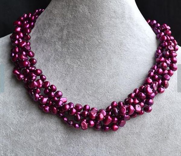 perfect handmade wedding pearl jewellery,amaranth 4 strands 6-7mm real freshwater pearl necklace,woman bridesmaid jewelry, Black
perfect handmade wedding pearl jewellery,amaranth 4 strands 6-7mm real freshwater pearl necklace,woman bridesmaid jewelry, Black