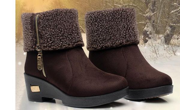 send 2018 autumn winter women's cloth boots thickened slope heel waterproof table thick bottom short boots, Black
send 2018 autumn winter women's cloth boots thickened slope heel waterproof table thick bottom short boots, Black