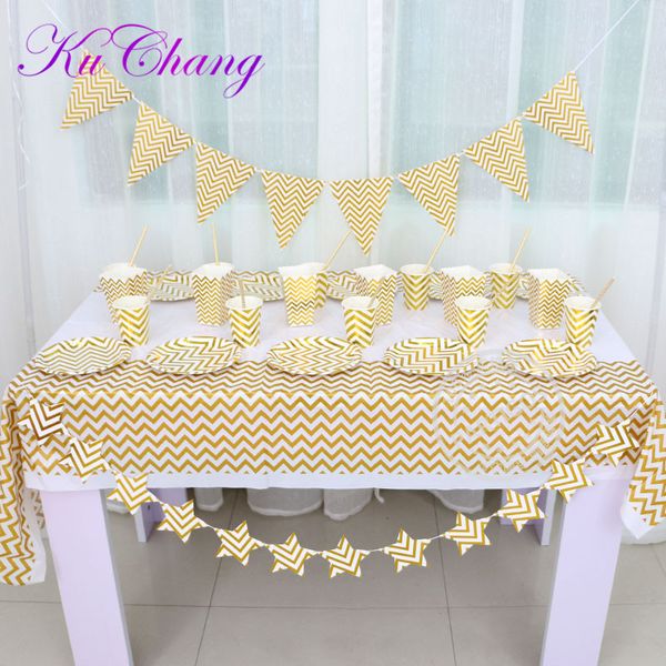 high-end disposable tableware gold and silver striped paper plates cups tablecloth party wedding carnival tableware supplies
high-end disposable tableware gold and silver striped paper plates cups tablecloth party wedding carnival tableware supplies