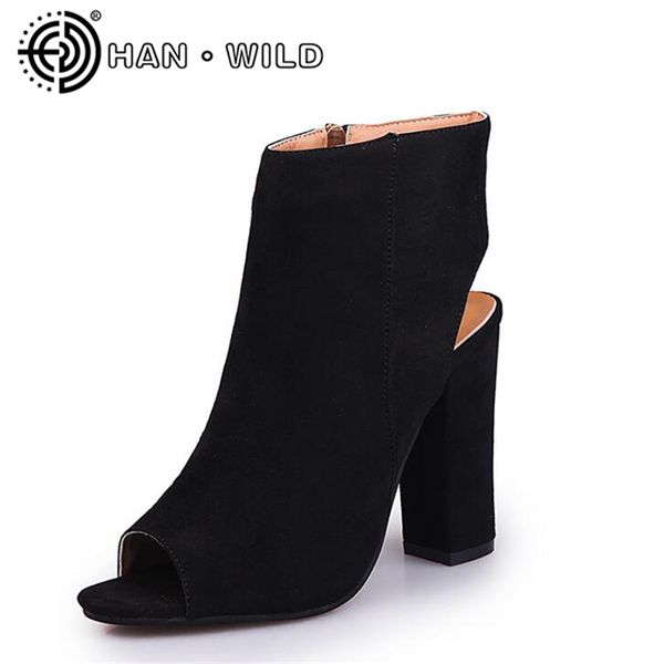 2018 spring autumn women ankle boots zipper high heels peep toe shoes lady leather square heel women boots fashion pumps, Black
2018 spring autumn women ankle boots zipper high heels peep toe shoes lady leather square heel women boots fashion pumps, Black