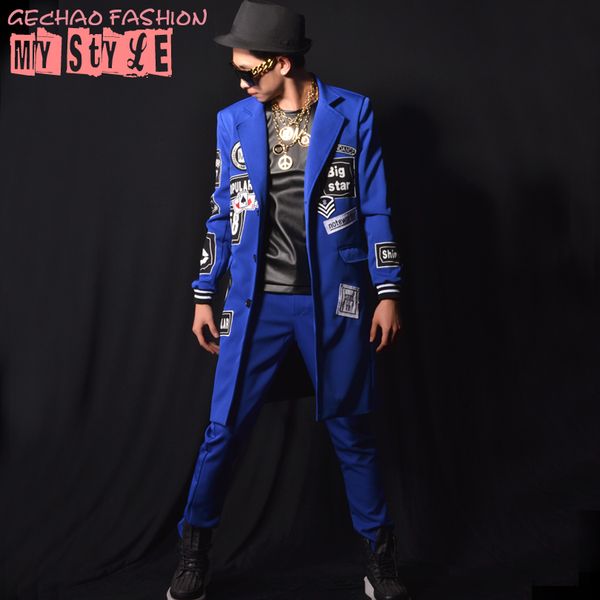 m-6xl nightclub male singer dj blue cloth tiling big brand bar costumes and costumes, White;black
m-6xl nightclub male singer dj blue cloth tiling big brand bar costumes and costumes, White;black