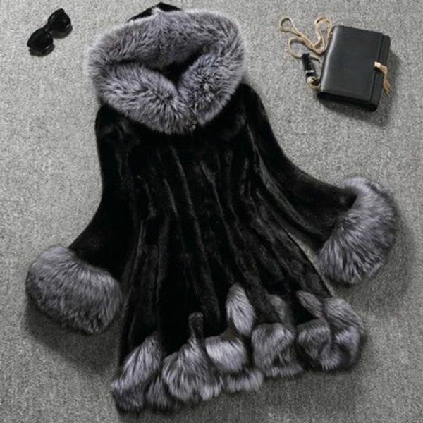 women's winter new faux fur 2018 long hooded jacket imitation fur coat imitation coat female, Black
women's winter new faux fur 2018 long hooded jacket imitation fur coat imitation coat female, Black