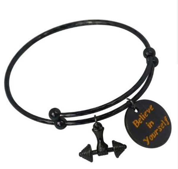 6pcs new dumbbell monogram pendant stretch bracelets adjustable diy hand made sports argent bangles for women pulseira pulseras jewelry, Black
6pcs new dumbbell monogram pendant stretch bracelets adjustable diy hand made sports argent bangles for women pulseira pulseras jewelry, Black
