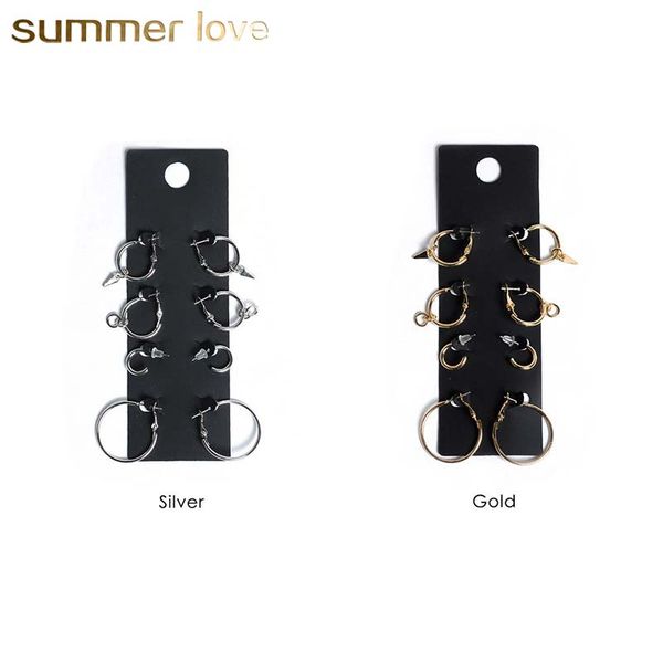 new arrival 4 pair crystal hoop earrings set for women girl minimalist punk style round earring jewelry charm set fashion gift 2018, Golden;silver
new arrival 4 pair crystal hoop earrings set for women girl minimalist punk style round earring jewelry charm set fashion gift 2018, Golden;silver