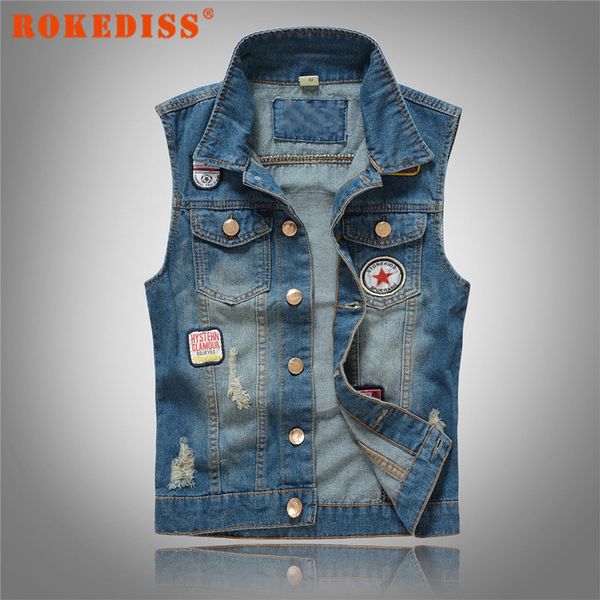cool mens denim vest embroider letters slim fit motorcycle sleeveless jean jacket waistcoat for man chaleco vaquero m-2xl g288, Black;white
cool mens denim vest embroider letters slim fit motorcycle sleeveless jean jacket waistcoat for man chaleco vaquero m-2xl g288, Black;white