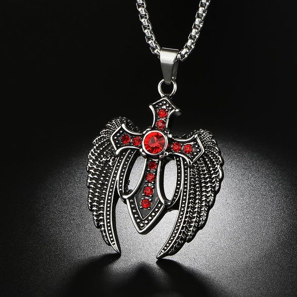 obsede stainless steel cross angle eagle wings cool vintage skull titanium gothic zirconia skeleton punk pandent necklace, Silver
obsede stainless steel cross angle eagle wings cool vintage skull titanium gothic zirconia skeleton punk pandent necklace, Silver