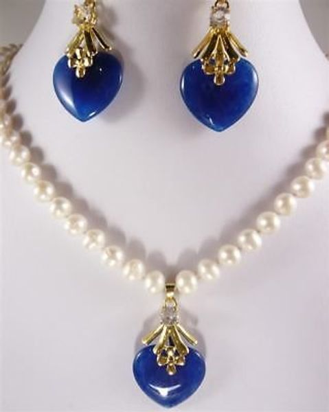 women real latest design natural pearl jewelry white pearl blue stone pendant necklace earring set bridal silver hook, Slivery;golden
women real latest design natural pearl jewelry white pearl blue stone pendant necklace earring set bridal silver hook, Slivery;golden